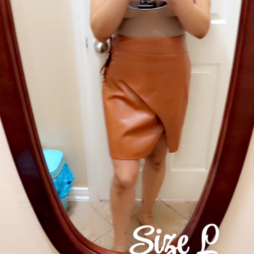 Chic Asymmetrical Tan Skirt